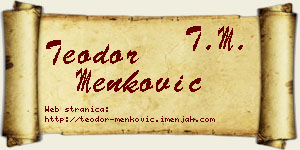 Teodor Menković vizit kartica